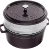 Staub Cocotte Rund Aus Gusseisen Mit Dämpfeinsatz In Grenadine 5