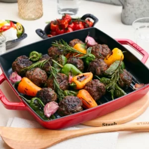 Staub Grillpfanne Mit Seitengriffen Quadratisch In Graphitgrau 9