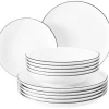 Seltmann Weiden Lido Black Line Tafelservice 12-teilig Rund 10