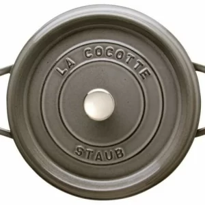 Staub Cocotte Rund Aus Gusseisen Mit Dämpfeinsatz In Graphitgrau 15
