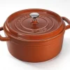 Staub Cocotte Rund Aus Gusseisen In Zimt 28, 24 Cm / 13 Cm/ 6,7 Liter 19