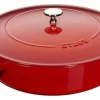 Staub Bräter Mit Chistera Drop-Structure In Kirschrot 24 Cm/ 2,4 L / 11,5 Cm/ 4,5 Kg 14