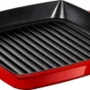 Staub Grillpfanne Mit Seitengriffen Quadratisch In Kirschrot 8