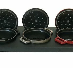 Staub Servierbrett Für 3 Mini Cocottes In Schwarz 13