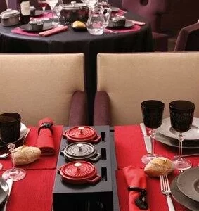 Staub Servierbrett Für 3 Mini Cocottes In Schwarz 15