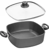 Woll Gussbräter Induktion + Sicherheitsglasdeckel Titanium Nowo, Viereckig 24 X 24 Cm/ 10 Cm/ 4,0 L 5